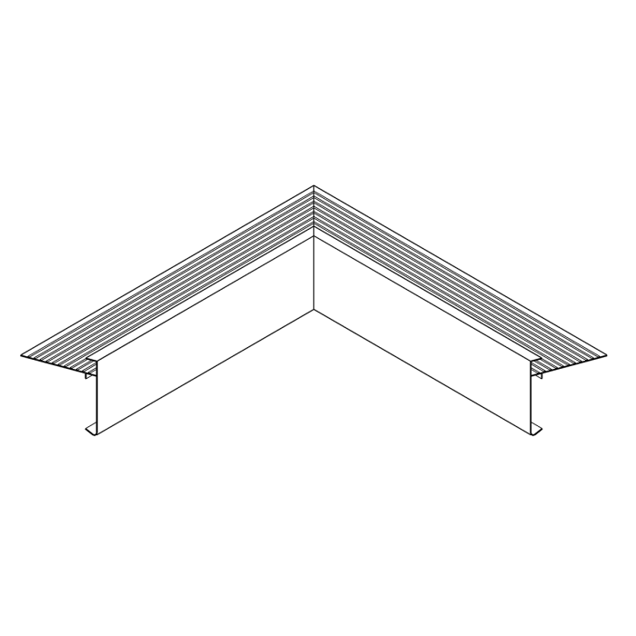 Aluminium Binnenhoek Zwart RAL9005 - 60 x 64 x 500 mm STRUCTUURLAK