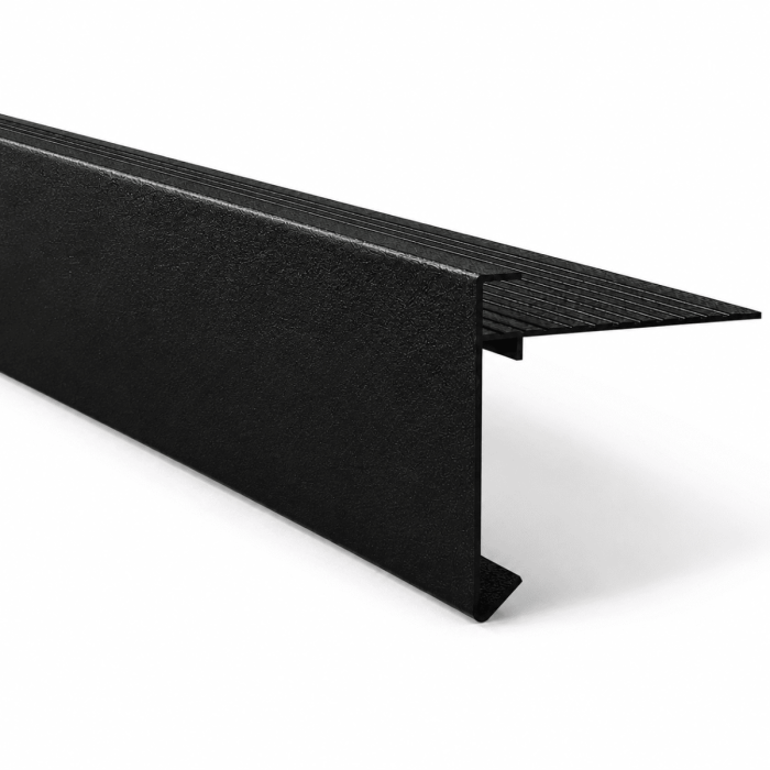 Aluminium Daktrim Zwart RAL9005 - 60 x 64 x 2500 mm STRUCTUURLAK