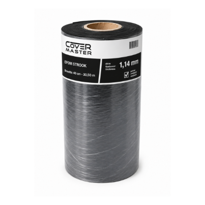 EPDM strook - 30,50 meter lengte - breedte 40 cm - dikte 1,14 mm per rol