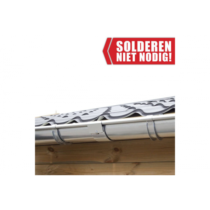 Verzinkte dakgootset compleet - enkelzijdig - 110 mm - zink - 340-1360 cm