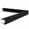 Aluminium Buitenhoek Zwart RAL9005 - 60 x 64 x 500 mm STRUCTUURLAK