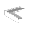 Aluminium Buitenhoek Zwart RAL9005 - 60 x 64 x 500 mm STRUCTUURLAK
